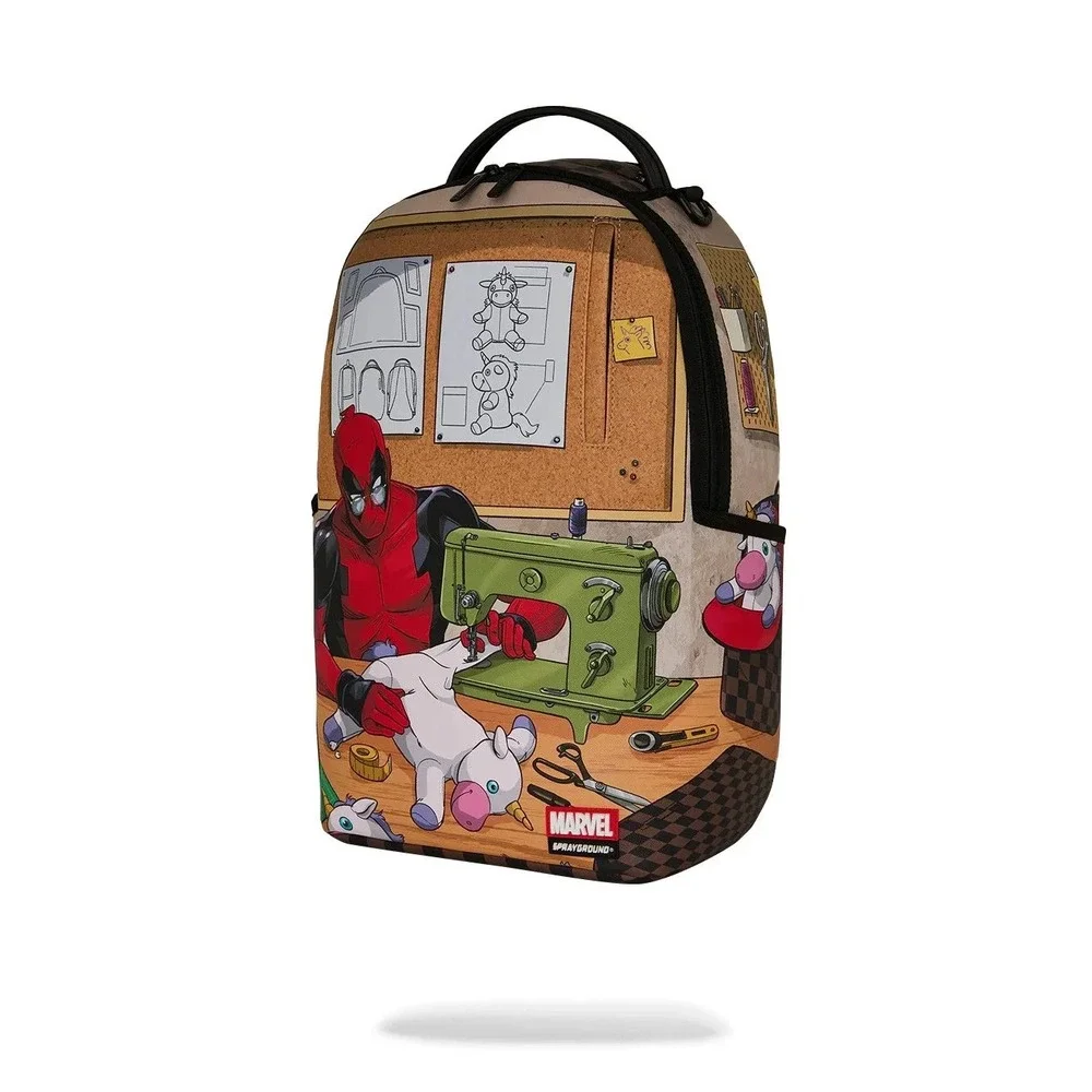 Sprayground Marvel Deadpool Special Edition Backpack Brown Checkered Designer